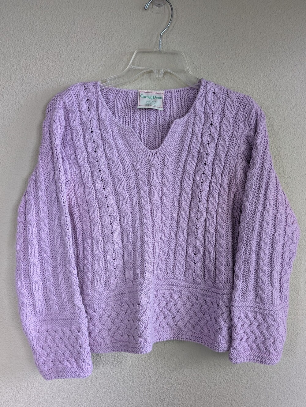 Carraig Donn Size Small Made In Ireland Purple Knit Sweater